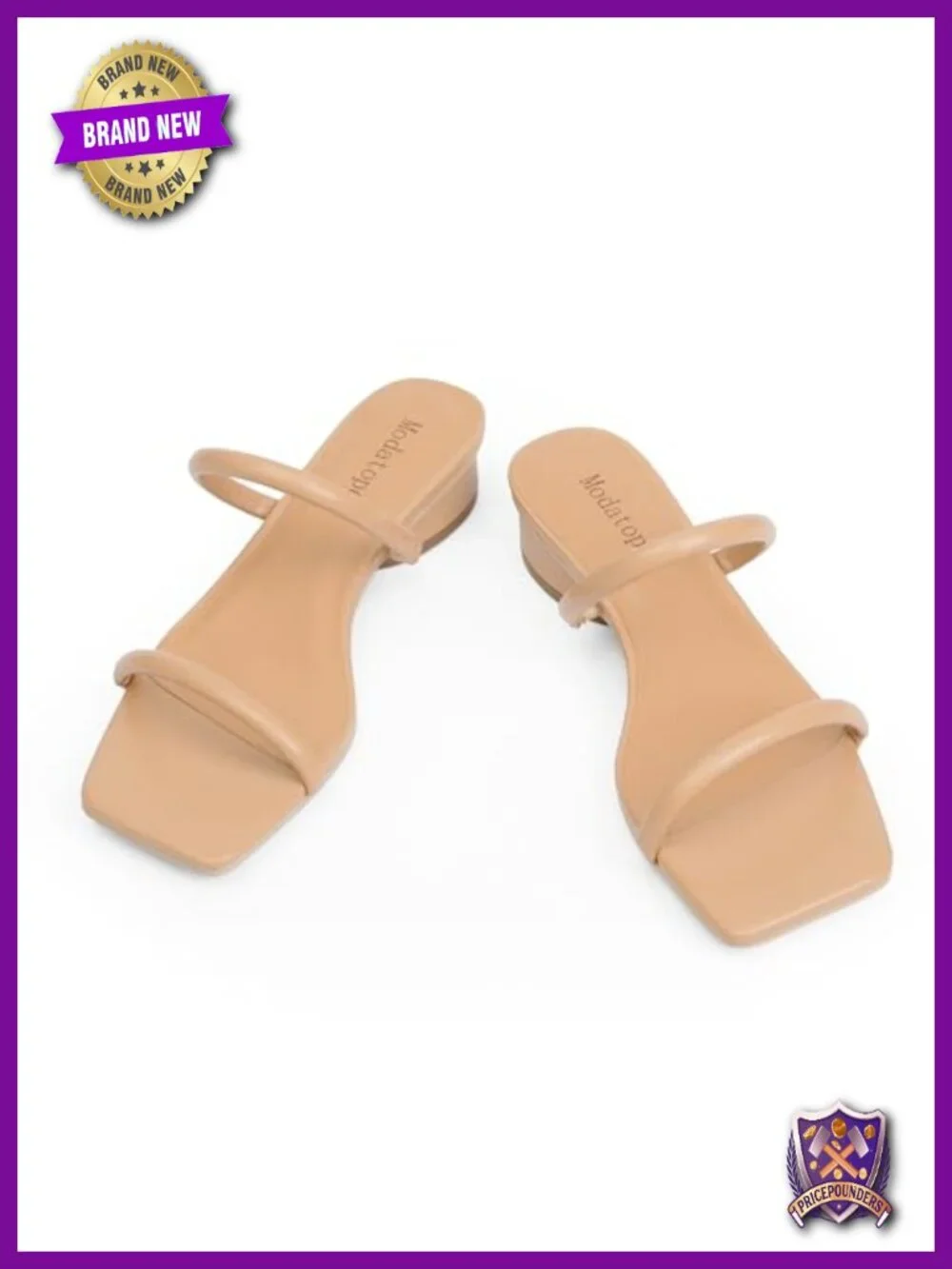 Square Open Toe Block Heel Sandals Two Strap Chunky Heel Sandals Low Heel